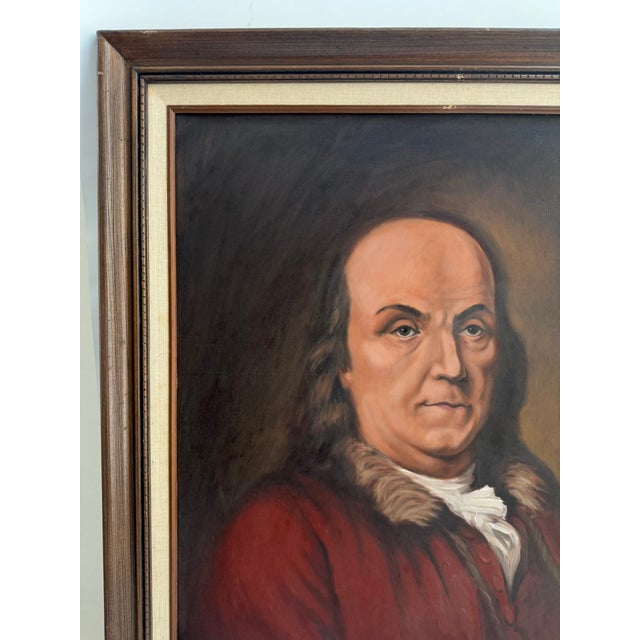Giclee portrait painting of Benjamin Franklin, a renowned author, inventor, philosopher, and a Founding Father of the...