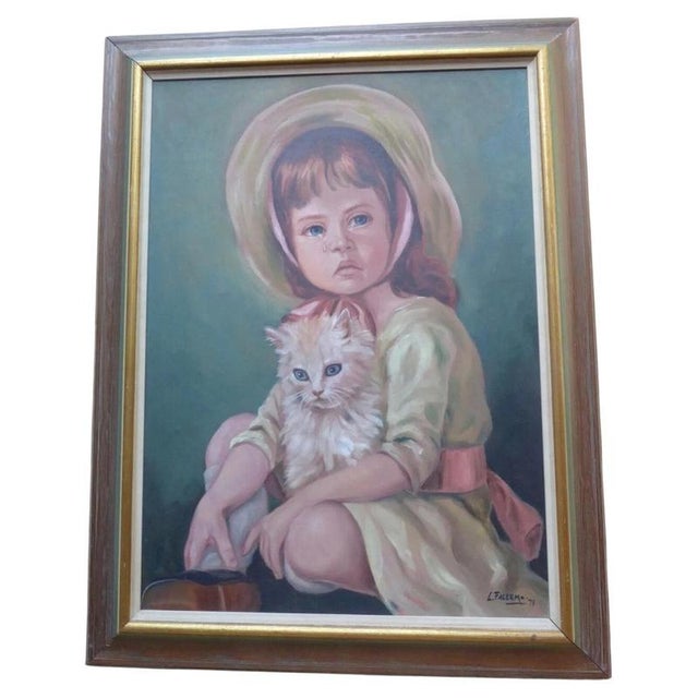 L. Palermo, The Crying Girl, 1971, Oil Painting For Sale - Image 13 of 13