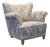 Vintage Danish Wingback Chair with Jacquard Fabric, 1940s For Sale