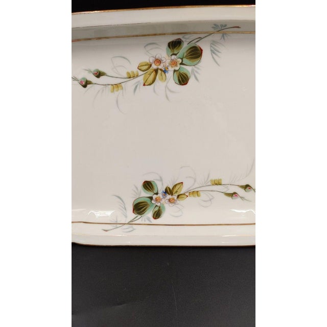 Victorian Late 19th Century CFH Charles Field Haviland Limoges Tray Floral Gold Gilt Victorian Hand Painted For Sale - Image 3 of 12