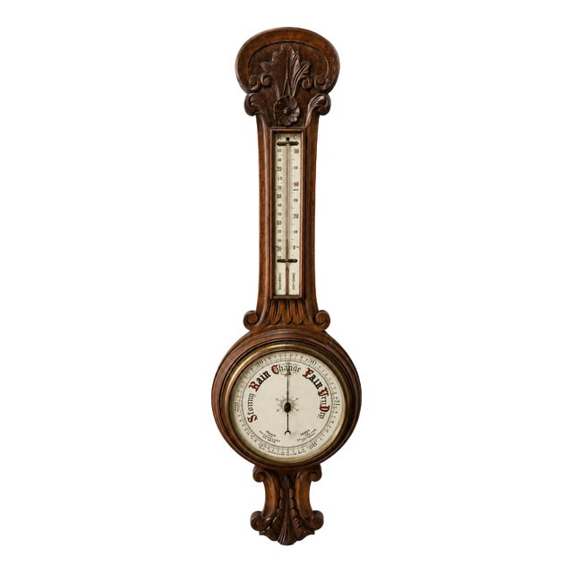 English Oak Barometer, 20th Century For Sale
