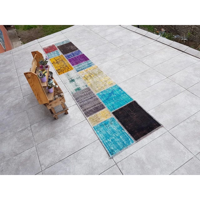 1960s Vintage Turkish Colourful Runner For Sale - Image 5 of 10