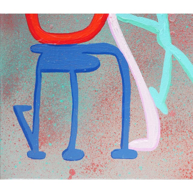 Red Peter Healy "Standing Ovation" Blue, Pink, Red, and Gray Abstract Contemporary Painting, 2022 For Sale - Image 8 of 12
