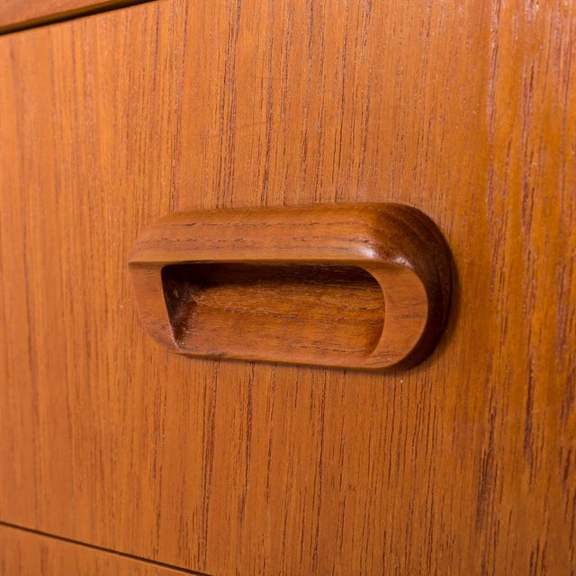 Danish Modern Teak Secretaire with Brass Details and Hidden Vanity, 1960s For Sale - Image 17 of 18