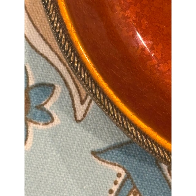 Mid-Century Evans Guilloche Enamel & Brass Dish / Catchall / Ashtray For Sale In Little Rock - Image 6 of 15