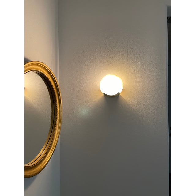 Visual Comfort Visual Comfort Melange Disc Alabaster & Brass Sconces (1 Pair) For Sale - Image 4 of 18
