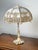 Traditional Vintage Art Nouveau Slag Glass Two-Light Table Lamp, C. 1935–1955 For Sale - Image 3 of 10