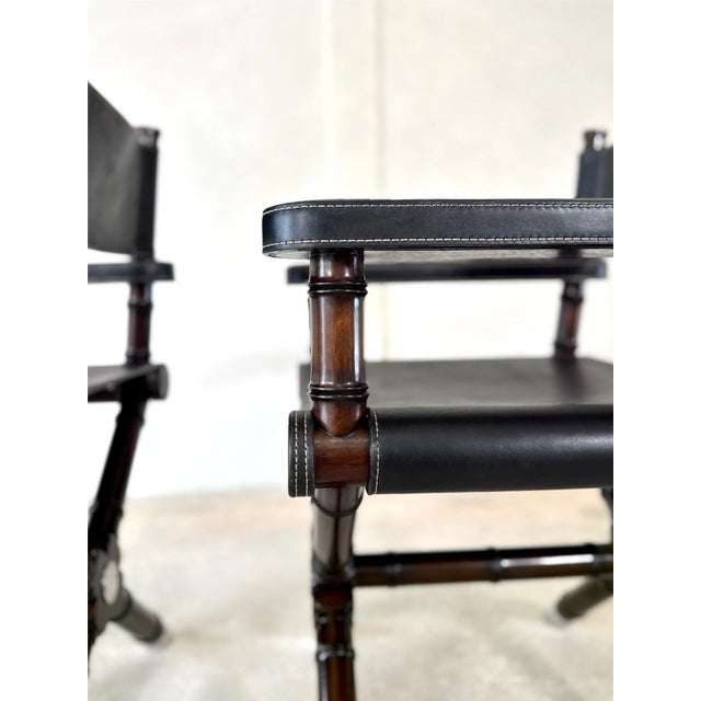 (2) Ralph Lauren Director’s Chairs in Estate Black Leather For Sale - Image 12 of 14