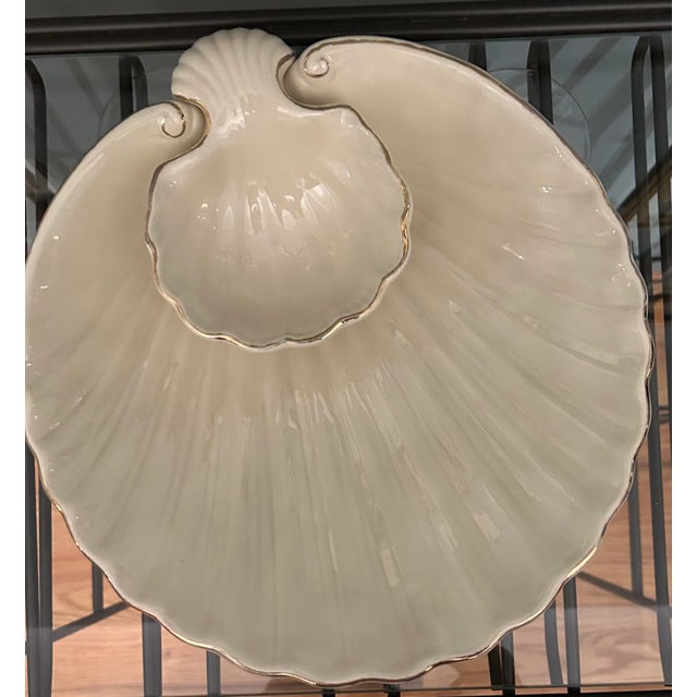 Lenox 1960s Lenox Aegean Collection Double Shell Serving Dish, Often Used as a Chip & Dip Bowl For Sale - Image 4 of 5