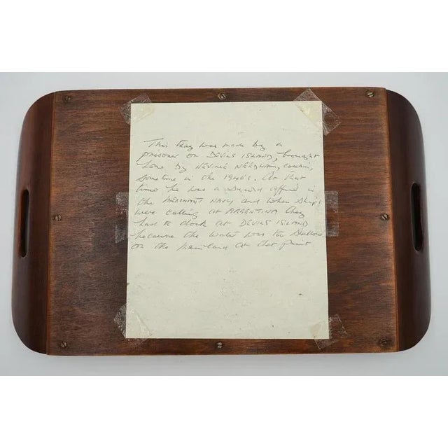 Vintage Morpho Butterfly Tray, 1940s For Sale - Image 10 of 11