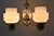 Made in czechoslovakia made in milk glass, metal, brass with aged patina 5x40w,e27 or e26 bulb good original condition us...