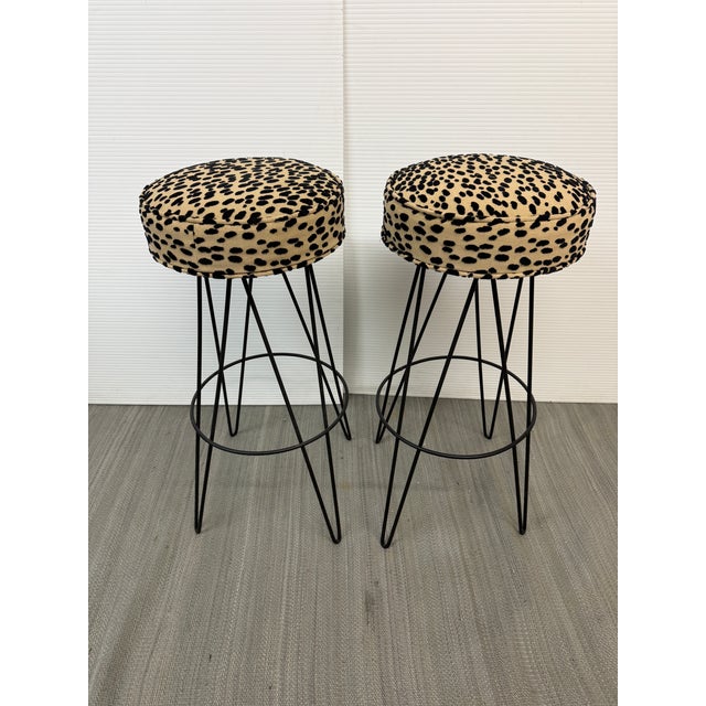 Mid-Century Modern Mid 20th Century Cheetah Bar Stools. Set of Four For Sale - Image 3 of 12