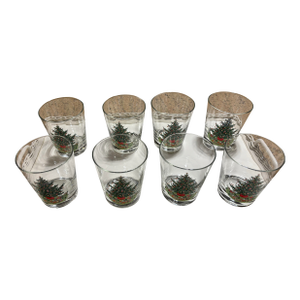 Vintage Le Smith Set of 7 Christmas Cheer Glasses