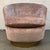 Vintage Modern Barrel Swivel Accent Chair in Blush Textured Velvet For Sale - Image 4 of 12