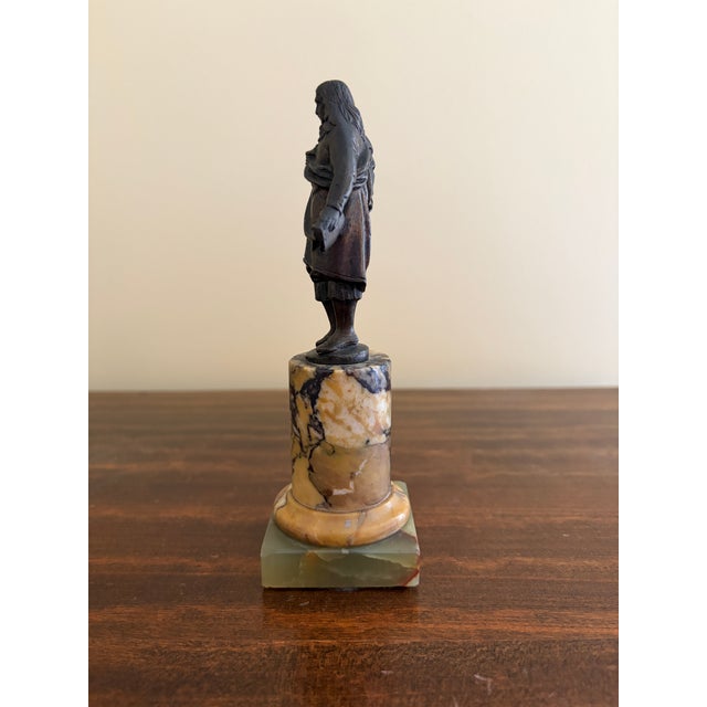 Grand Tour Style Classical Figure in Brass on Marble Base, Neoclassical Sculpture For Sale In South Bend - Image 6 of 10