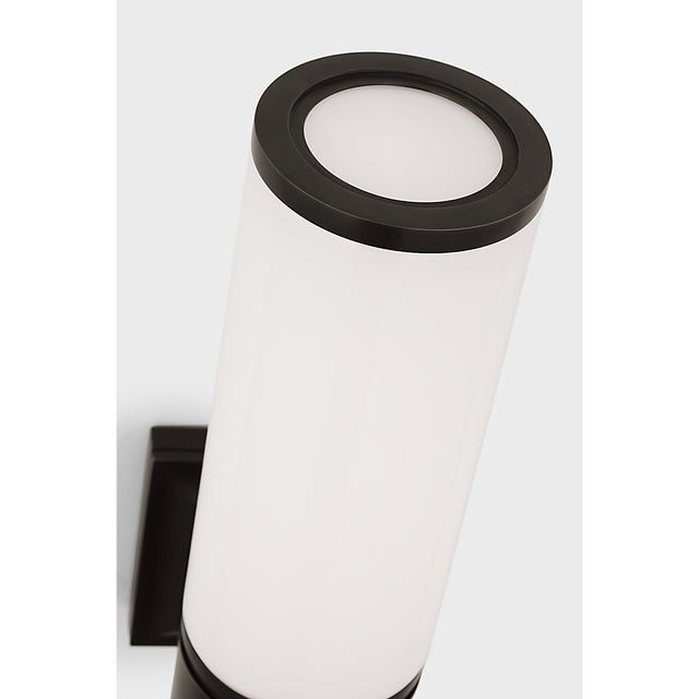 Visual Comfort Chapman & Myers for Visual Comfort Signature Halford 14" Bath Sconce in Bronze with White Glass For Sale - Image 4 of 7