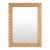 Flora 30 in. W x 40 in. H Rectangular Rattan Scalloped Edge Wall Mirror, Natural Rattan For Sale