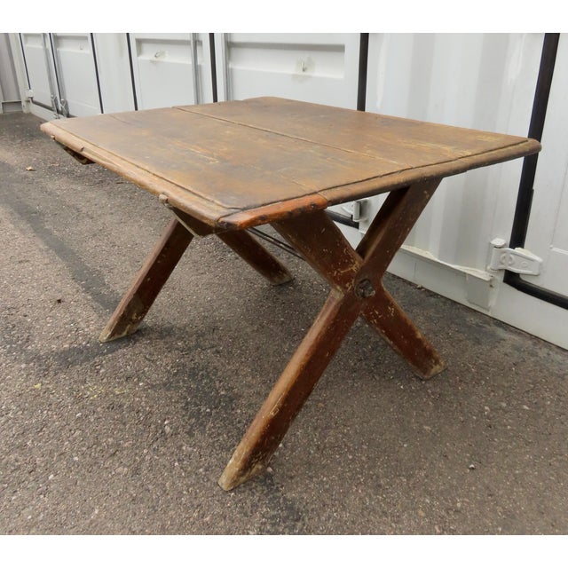 Country Rustic French x Based Table For Sale In Denver - Image 6 of 14