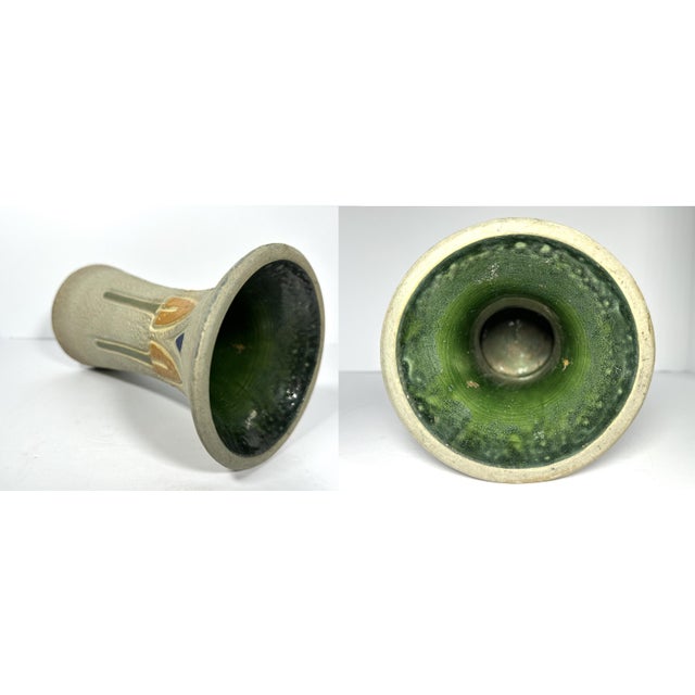 Ceramic Roseville Pottery Mostique Vase, 10" Tall, c. 1915 For Sale - Image 7 of 10