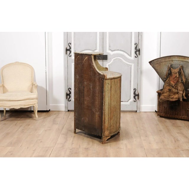 18th Century Gustavian Period Swedish Painted Corner Buffet with Reeded Doors For Sale - Image 9 of 12