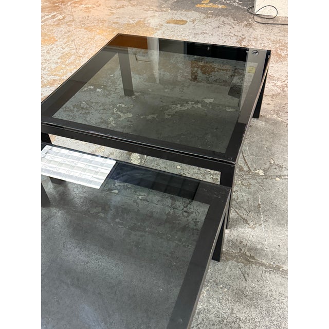 Metal Crate & Barrel Parsons Side Tables, Pair For Sale - Image 7 of 12