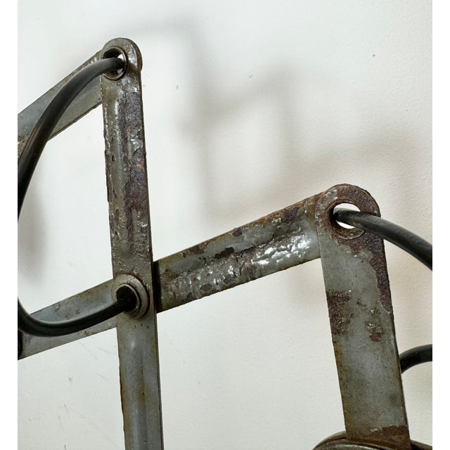 Gray Vintage Industrial Scissor Wall Lamp from Elektroinstala, 1960s For Sale - Image 8 of 18