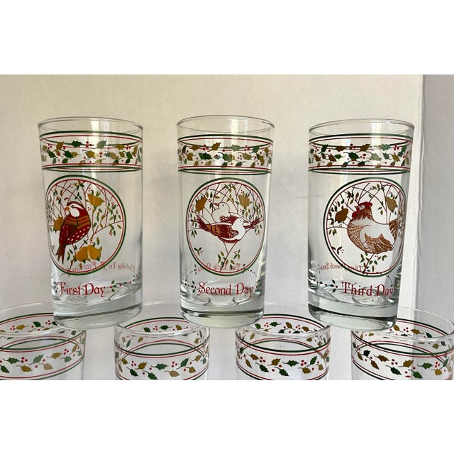 Mid 20th Century Complete Set 12 Days of Christmas Anchor Hocking Glasses For Sale - Image 10 of 11