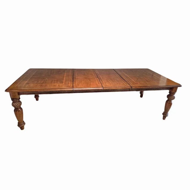 Traditional Tommy Bahama Style Rectangle Extendable Dining Table & Four Chairs – Set of 5 For Sale - Image 3 of 18
