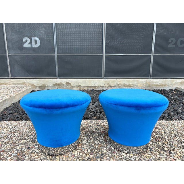 Pair Of Pierre Paulin Attributed Mushroom Ottomans. This great pair of mid century modern mushroom ottomans or poufs with...