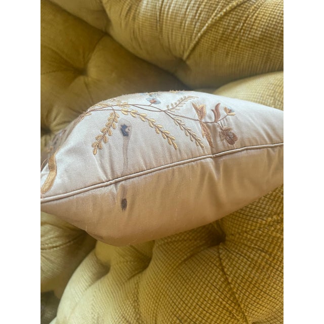 Pair of Vintage European Embroidered Silk Taffeta Cushions For Sale - Image 12 of 12