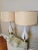 Fantastic pair of mid-century modern table lamps. Styled as Quartite Creative Corp made lamps. The pair has textured cream...