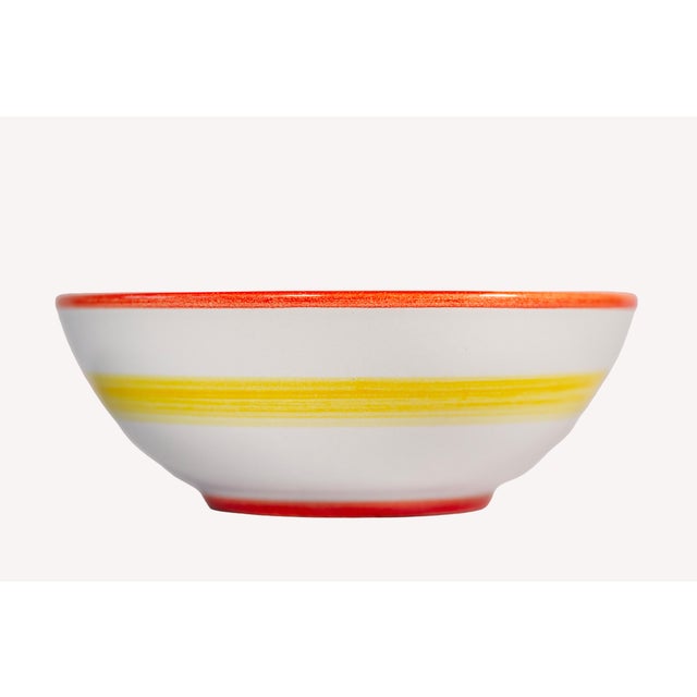 Deruta Intreccio Red Deep Pasta & Soup Bowl | Hand-Painted Italian Pasta Bowl From Deruta For Sale - Image 4 of 5