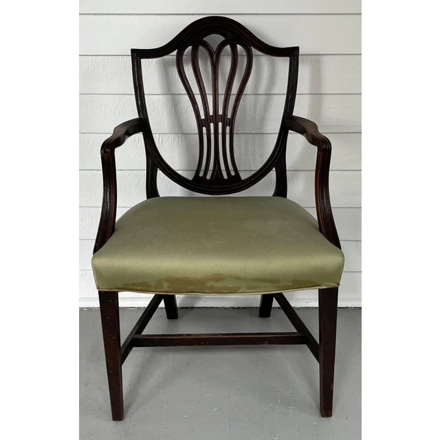 Early 19th Century Antique Early 19th Century American Federal Ribbon Back Mahogany Arm Chair For Sale - Image 5 of 13