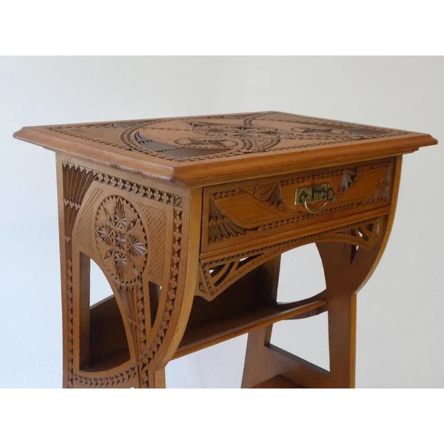 Antique Dutch Hand Carved Wooden Side Table For Sale - Image 5 of 9