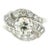 1950's 14k White Gold 1.46ct Old European Cut Diamond Bypass Ring, Size 6 For Sale