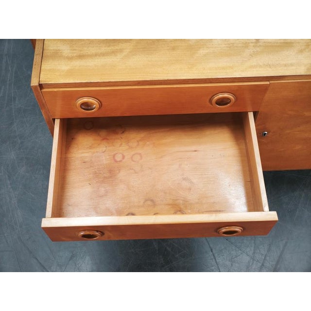 Brown Czechoslovak Maple Sideboard with Drawers and Cabinet, 1960s For Sale - Image 8 of 18