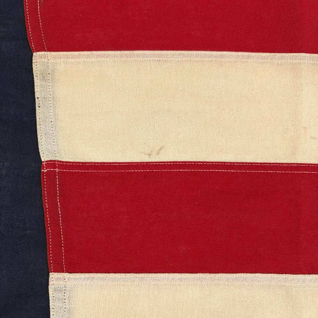 American Large Vintage Cotton American Flag With 48 Sewn Stars For Sale - Image 3 of 7