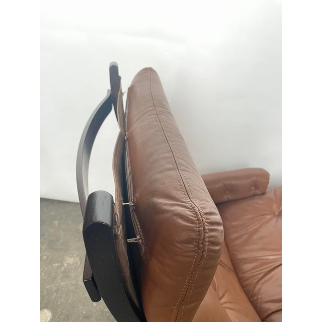 Swivel Armchair in Light Brown Leather by Bruno Mathsson for Dux, 1960s For Sale - Image 9 of 14