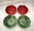 Rustic European Vietri Foglia Leonardo Majolica Leaf Bowls, Red/Green-a Set For Sale - Image 3 of 5