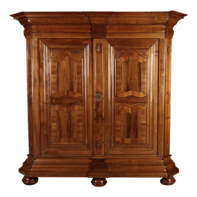 Large Antique Baroque Cabinet in Walnut, 1750 For Sale