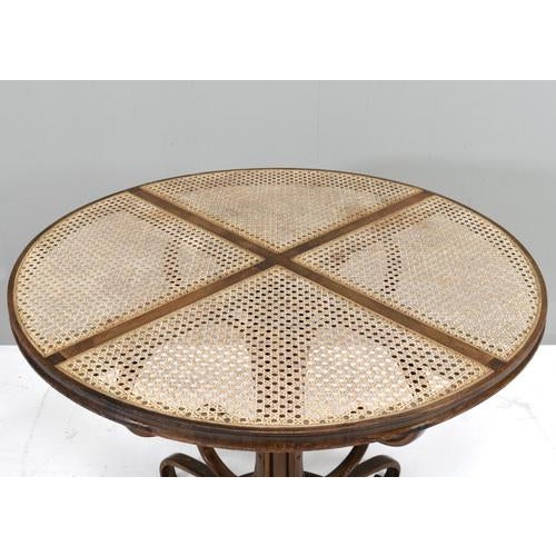 Alvar Aalto Bistro Dining Table in Bentwood and Cane by Alvar Aalto for Thonet For Sale - Image 4 of 11