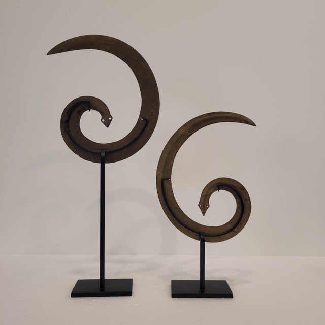 Indonesian Artist, Sanggori Headdresses, Brass and Copper Alloy, 20th Century, Set of 2 For Sale - Image 5 of 15