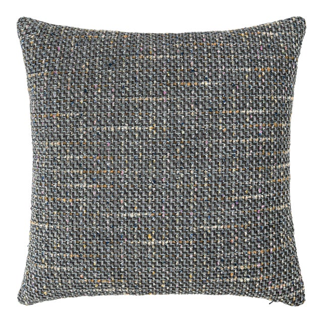 Scalamandre 22" x 22" Confetti Pillow in Dark Grey For Sale