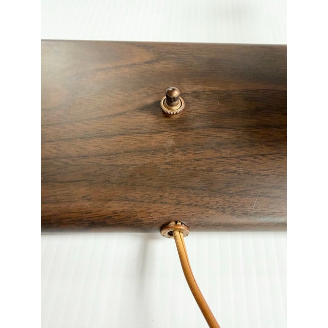 1960s Mid Century Modern Rosewood & Fluted Glass Double Wall Sconce For Sale - Image 10 of 11