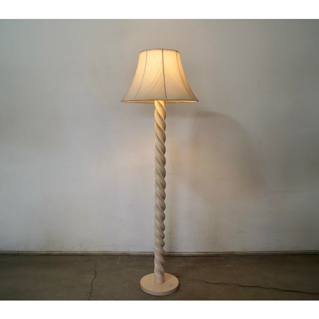 1970’s Hollywood Regency Barley Twist Metal Floor Lamp For Sale - Image 9 of 12
