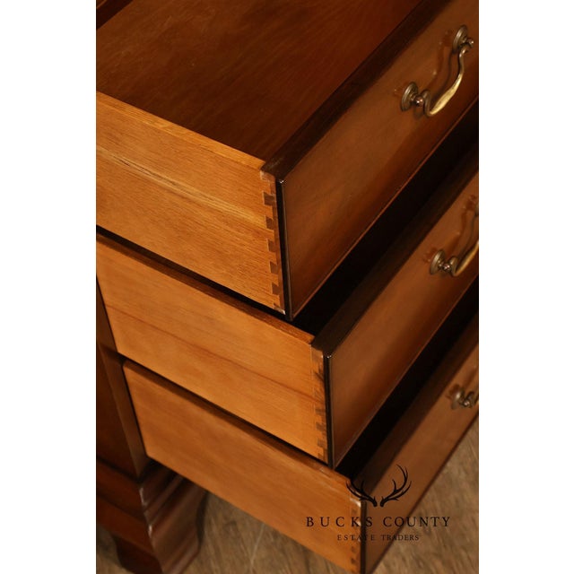 Brown Kittinger Mahogany 10 Drawer Chippendale Style Chest-on-Chest Tall Dresser For Sale - Image 8 of 18