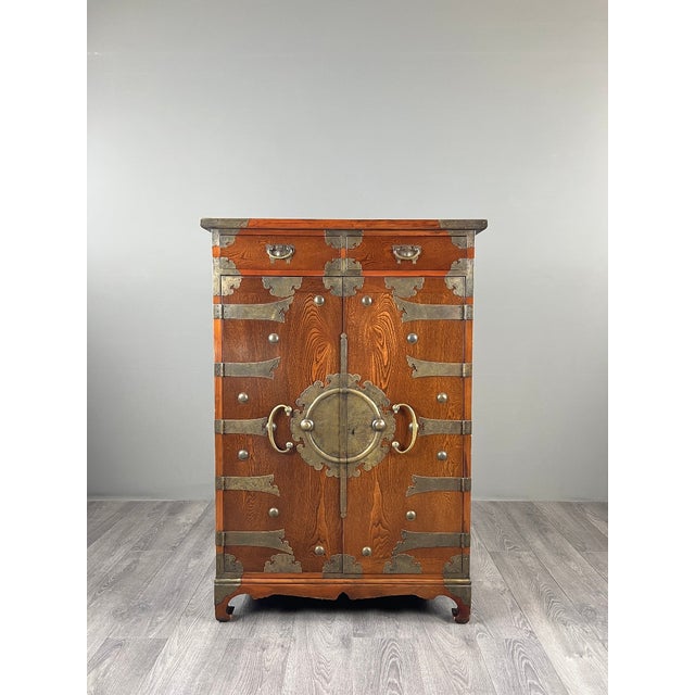19th Century 19th Century Tansu Japanese Cabinet in Wood and Brass Fittings For Sale - Image 5 of 13