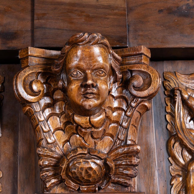 18th Century Large German Baroque Carved Cabinet Armoire For Sale - Image 4 of 13