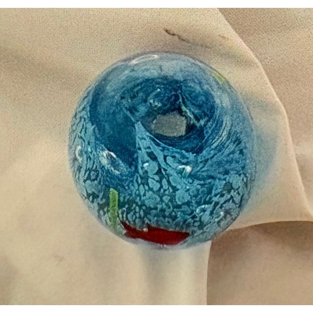 Mid-Century Modern Murano Vintage Hand Blown Glass Small Aquirium Paperweight For Sale - Image 3 of 3