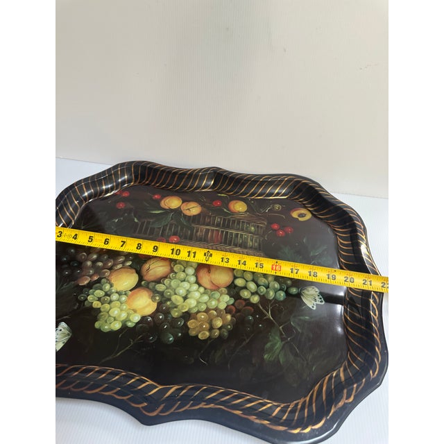 1990s Ian Logan London English Tole Serving Tray 22" X 17" Painting by Mimi Roberts For Sale - Image 10 of 18